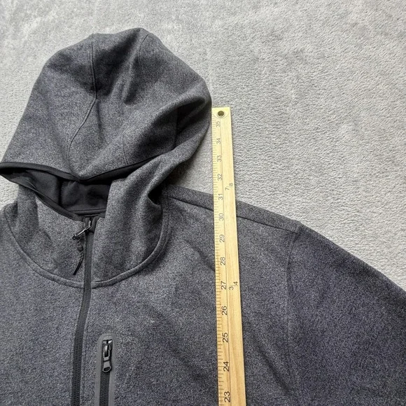 Old Navy Active Dynamic Fleece Jacket Mens 3XL Gray Hooded Full Zip Stretch - Picture 2 of 6